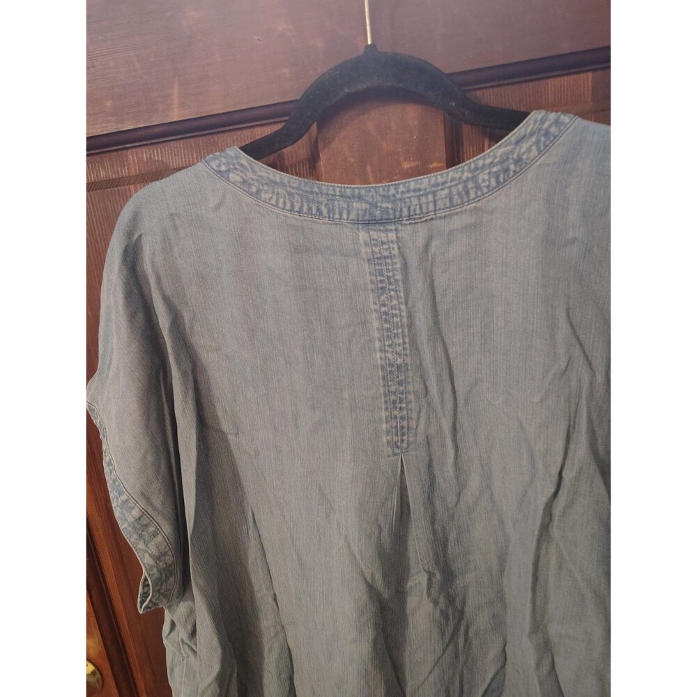 J. Jill Denim Cliffsidew Chambray Blouse Button Front Size 3x - Picture 5 of 5